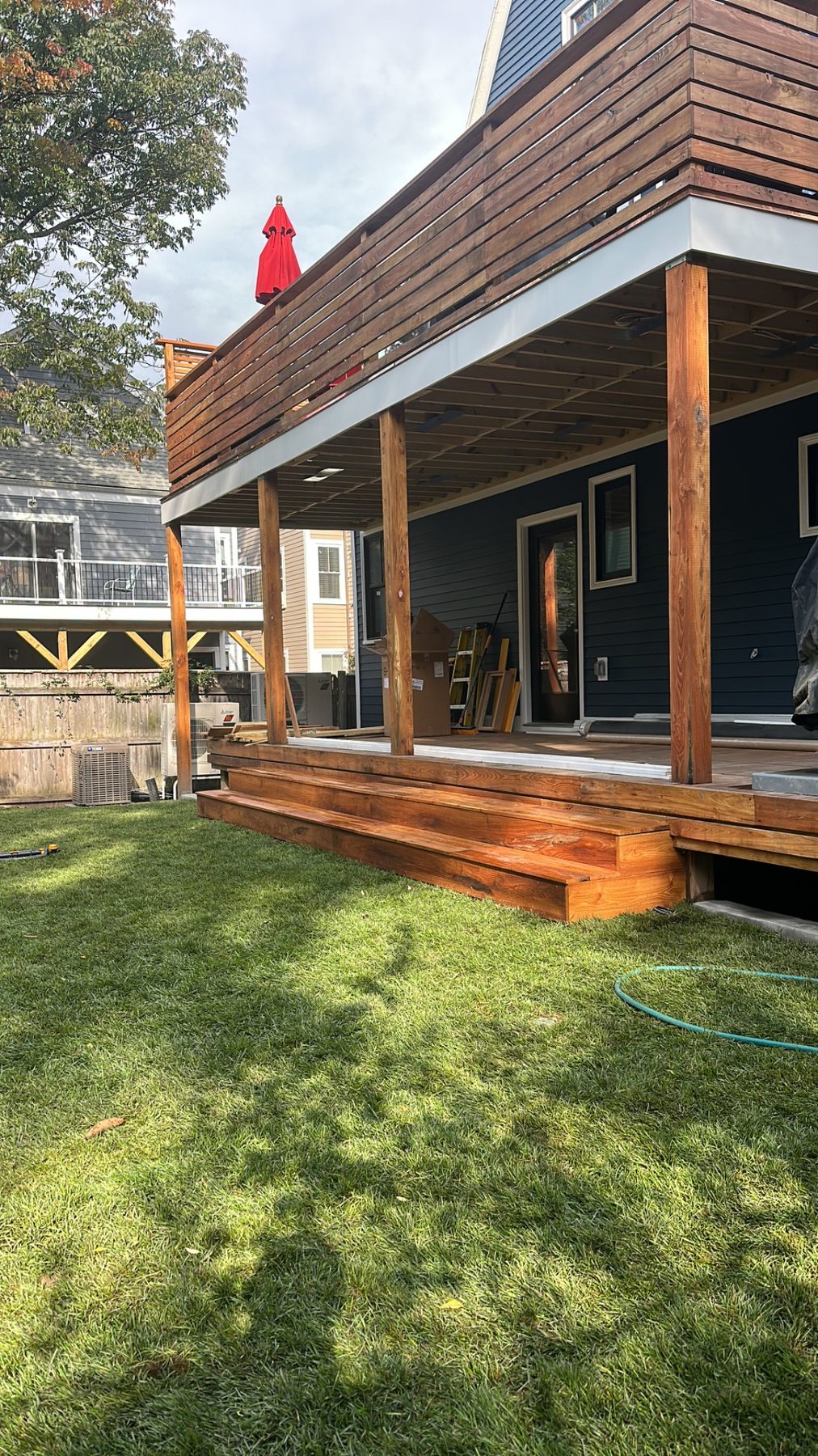 Wood deck and stairs