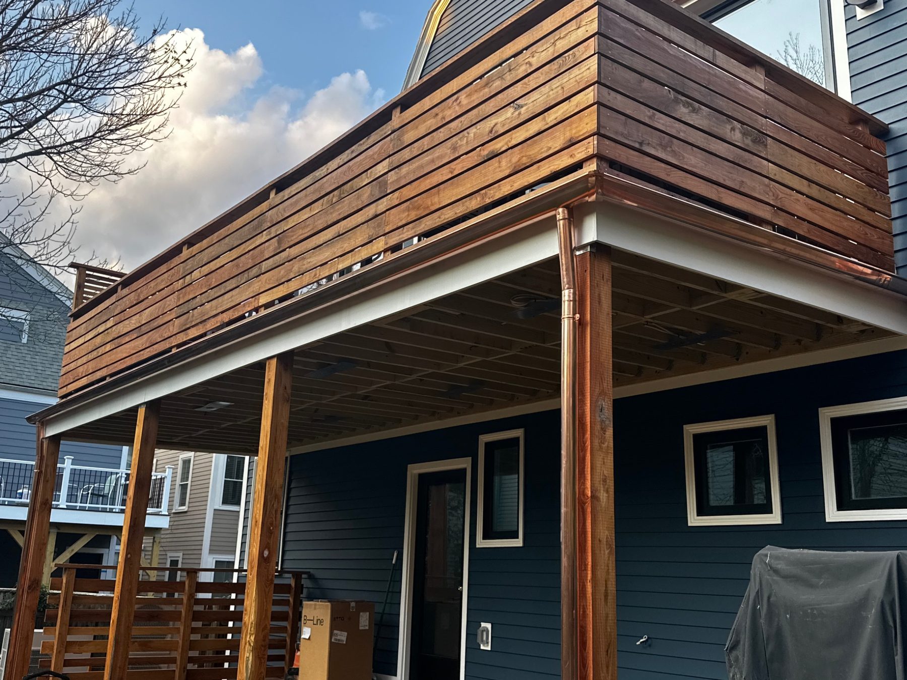 Elevated wood deck project